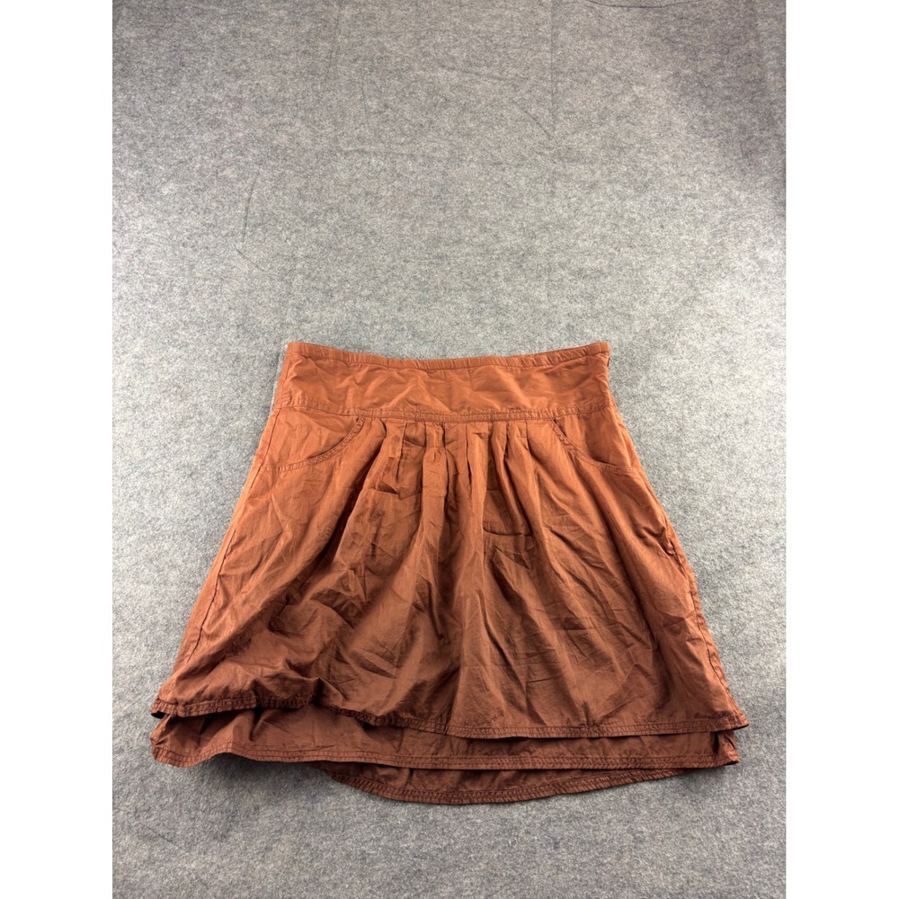 Athleta Womens S? Ombre Brown Cotton Pleated Mini Skirt Preppy Gossip Girl y2k